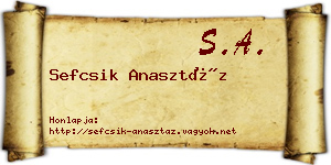Sefcsik Anasztáz névjegykártya